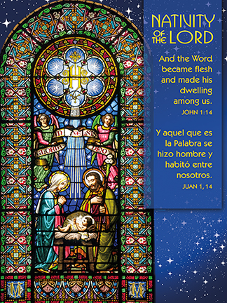 Stained Glass Nativity Jesus Mary Joseph Monastery Montserrat Catalonia Spain