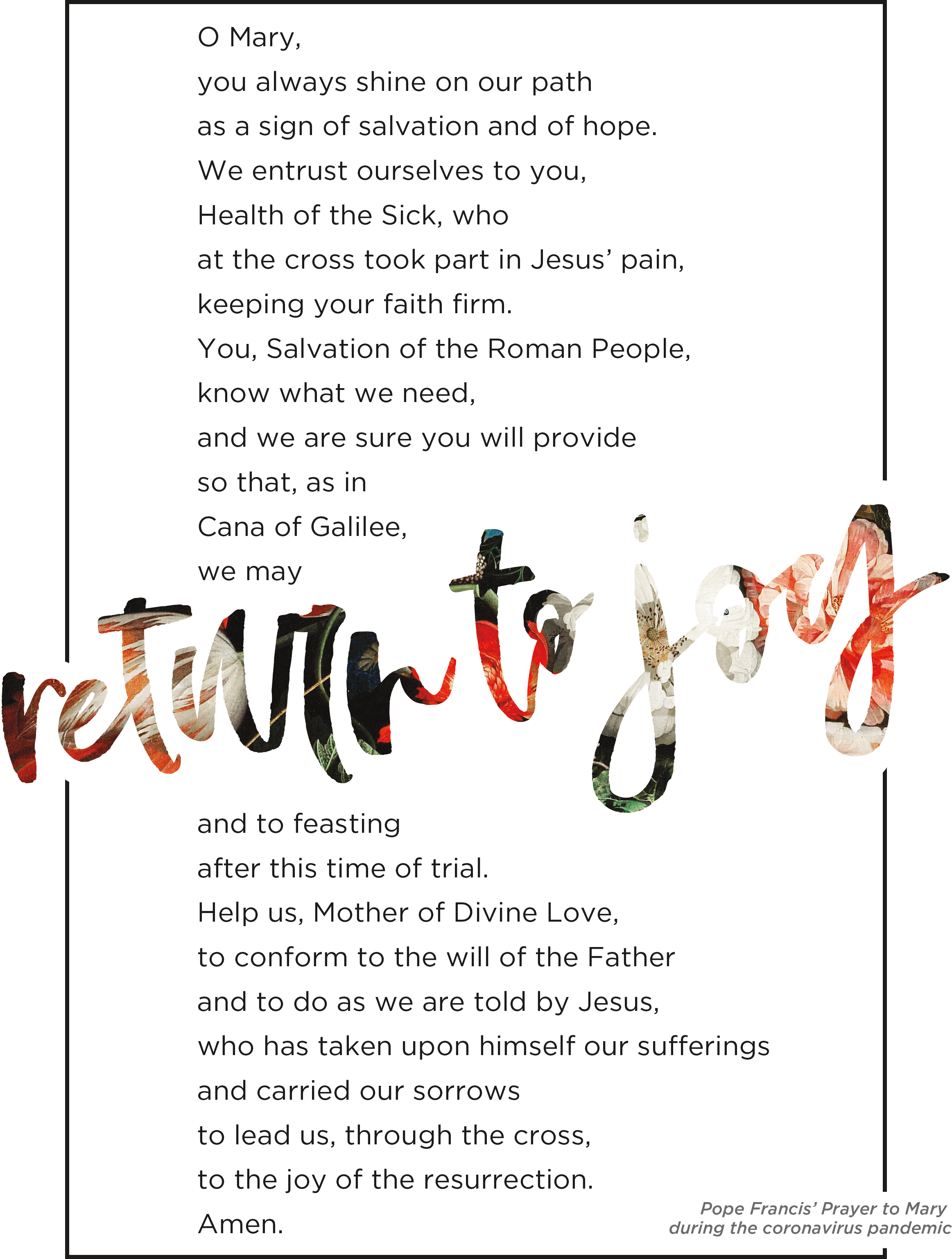 Prayers during Pandemic - Return to Joy 1 Prayers during Pandemic - Return to Joy