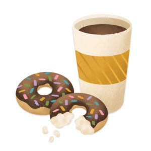 Coffee And Donuts - Illustrated