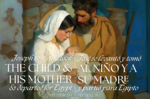 Joseph Took the Child and His Mother Holy Family Half Page