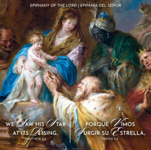 Saw His Star Epiphany Bilingual Square