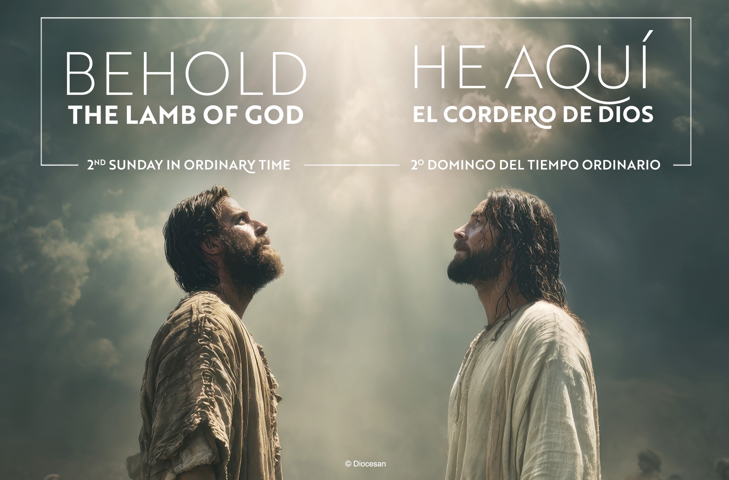 Behold The Lamb. Bilingual Half Page