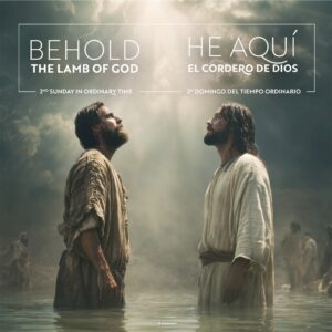 Behold The Lamb. Bilingual Square