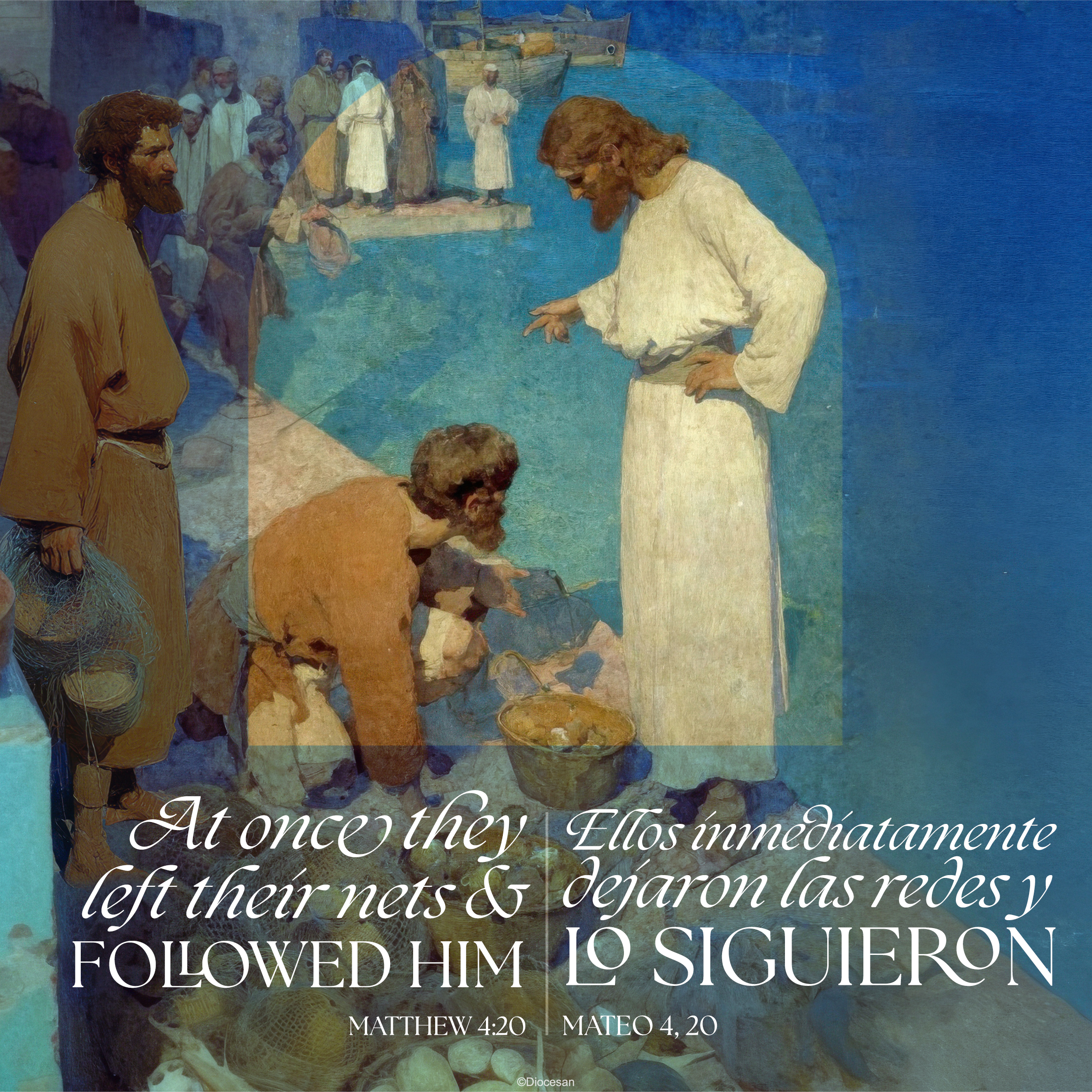 At Once They Followed Him Bilingual Square