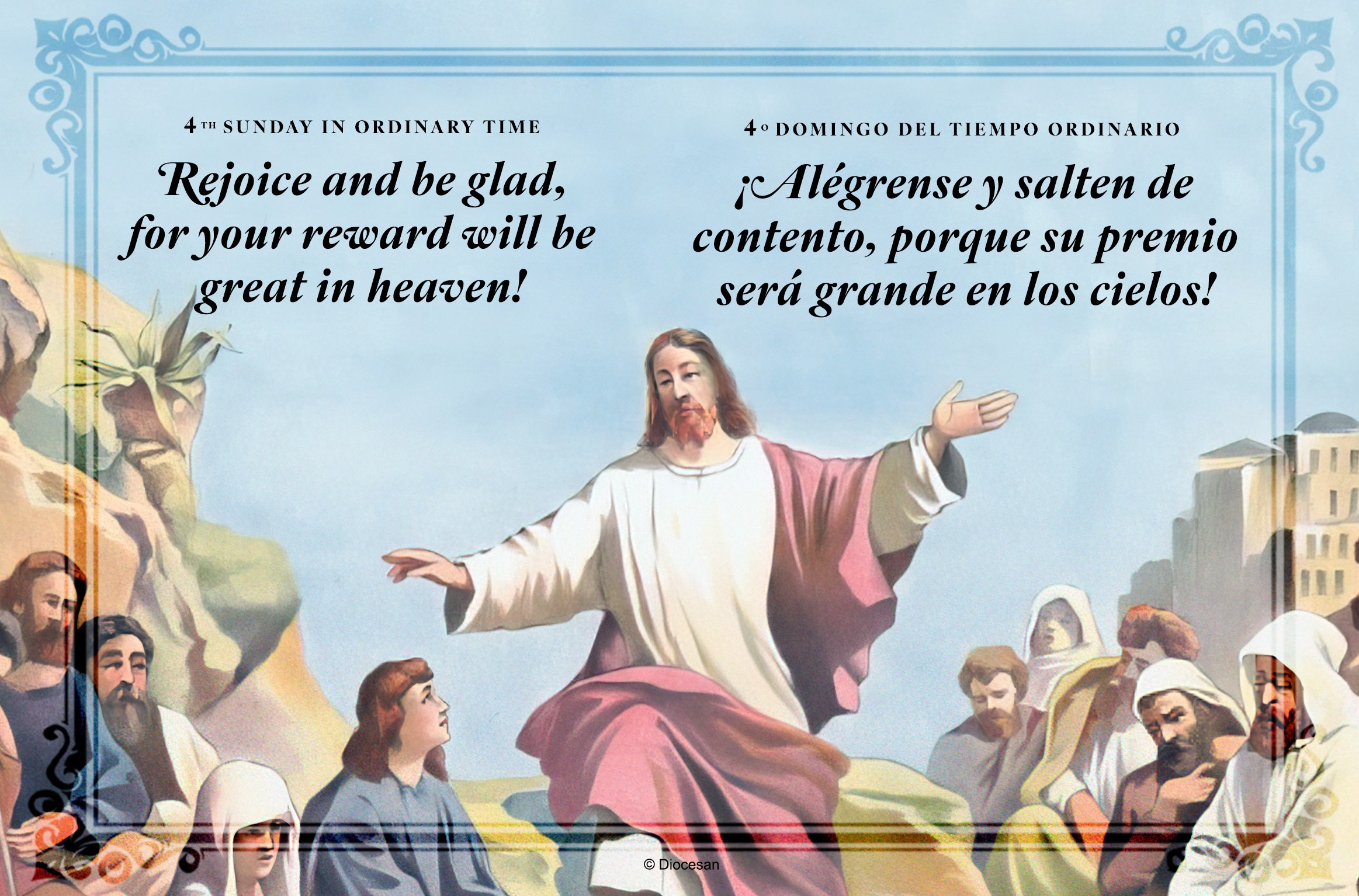Rejoice And Be Glad. Bilingual Half Page