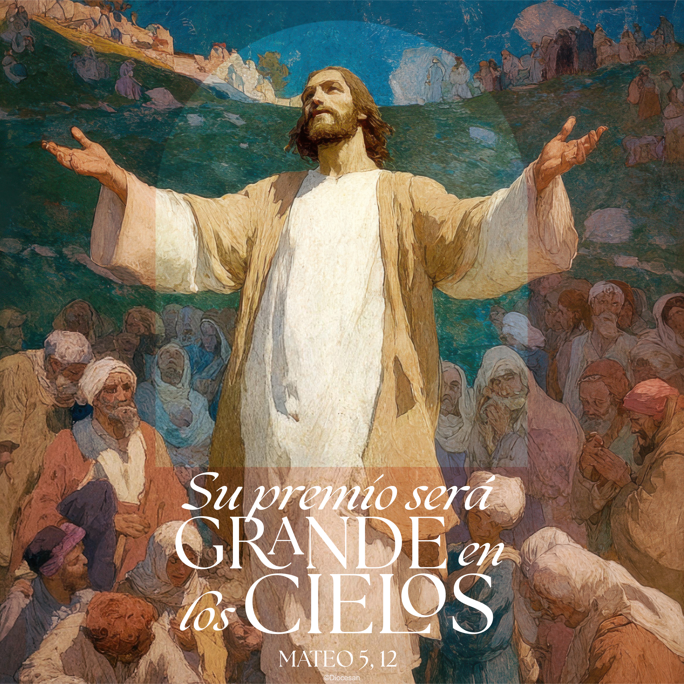 Your Reward Will Be Great in Heaven Spanish Square