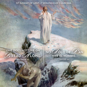 One Does Not Live On Bread Alone Lent Bilingual Square