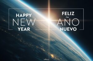Happy New Year Bilingual Half Page